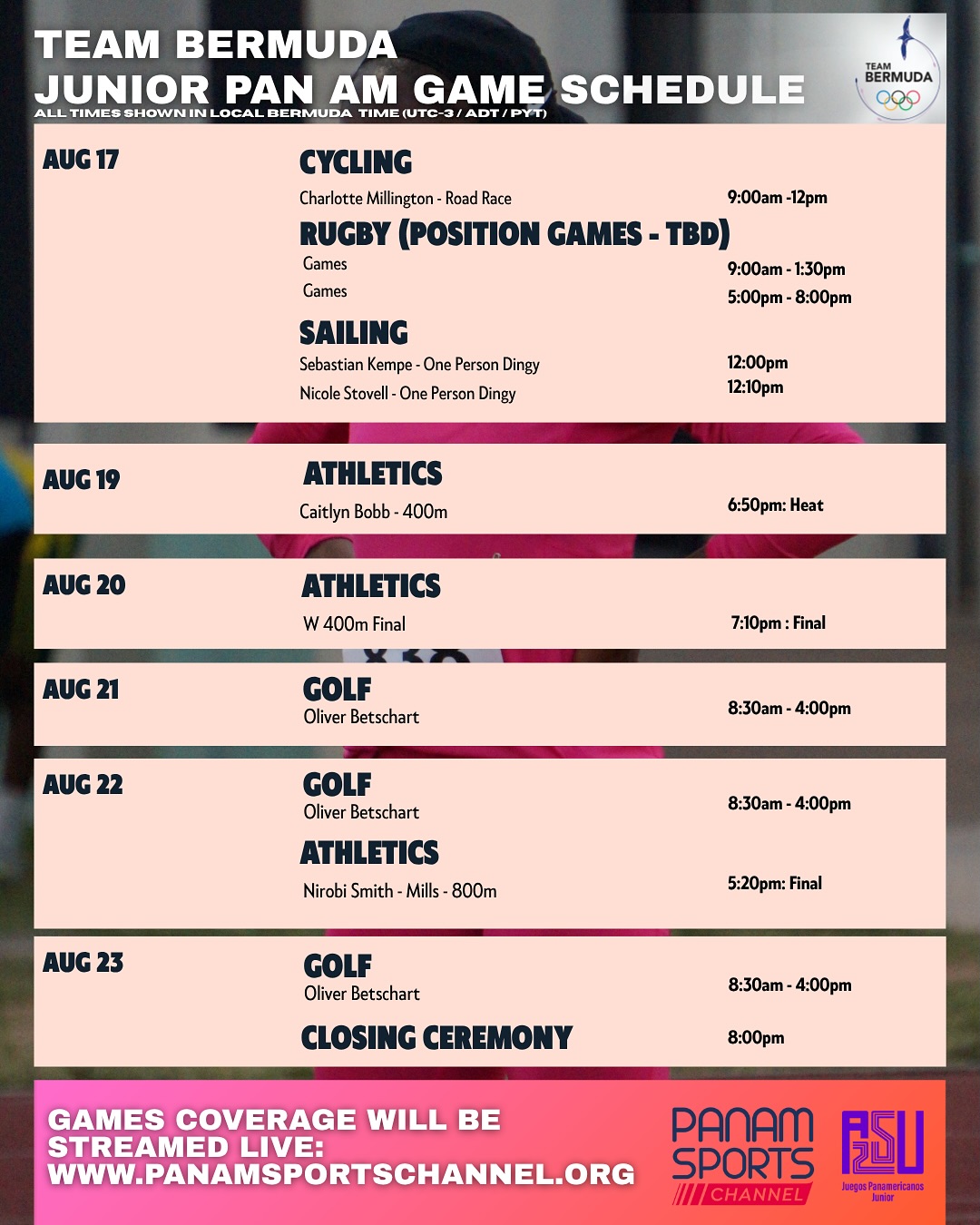 Junior Pan Am Bermuda August 11 2025 3