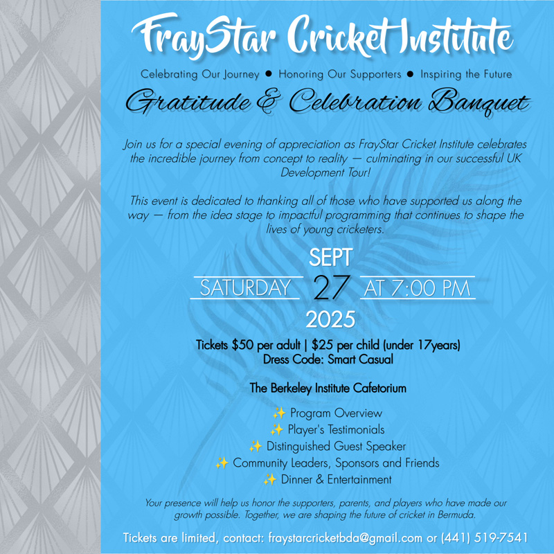 FrayStar Cricket Institute Bermuda Sept 2025