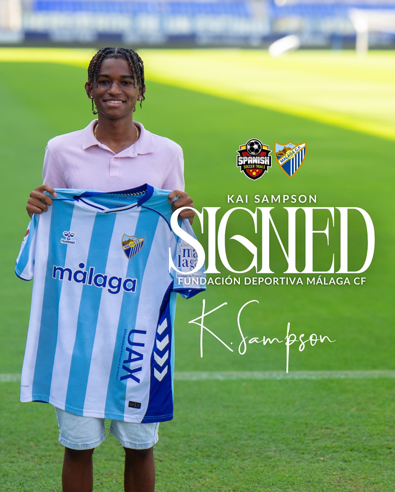 Kai Sampson Signs with Fundación Deportiva Málaga CF Sept 2025 (1)