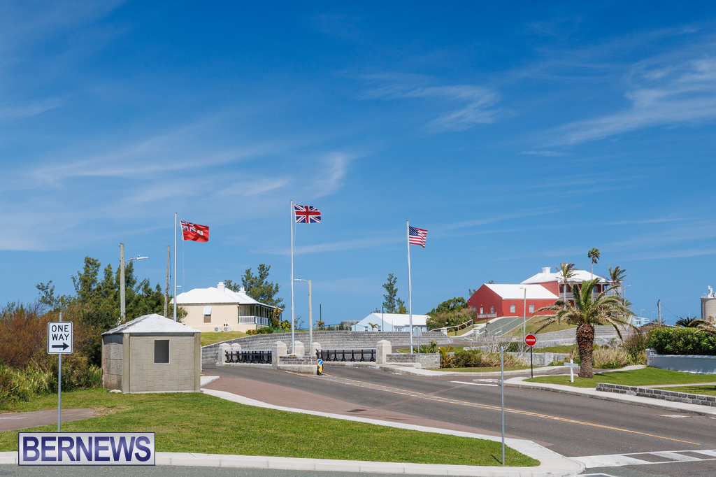 4 A trio of flags greet people in the west end