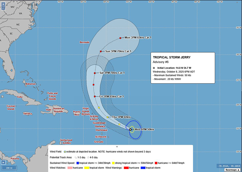 BWS: Tropical Storm Jerry A Potential Threat