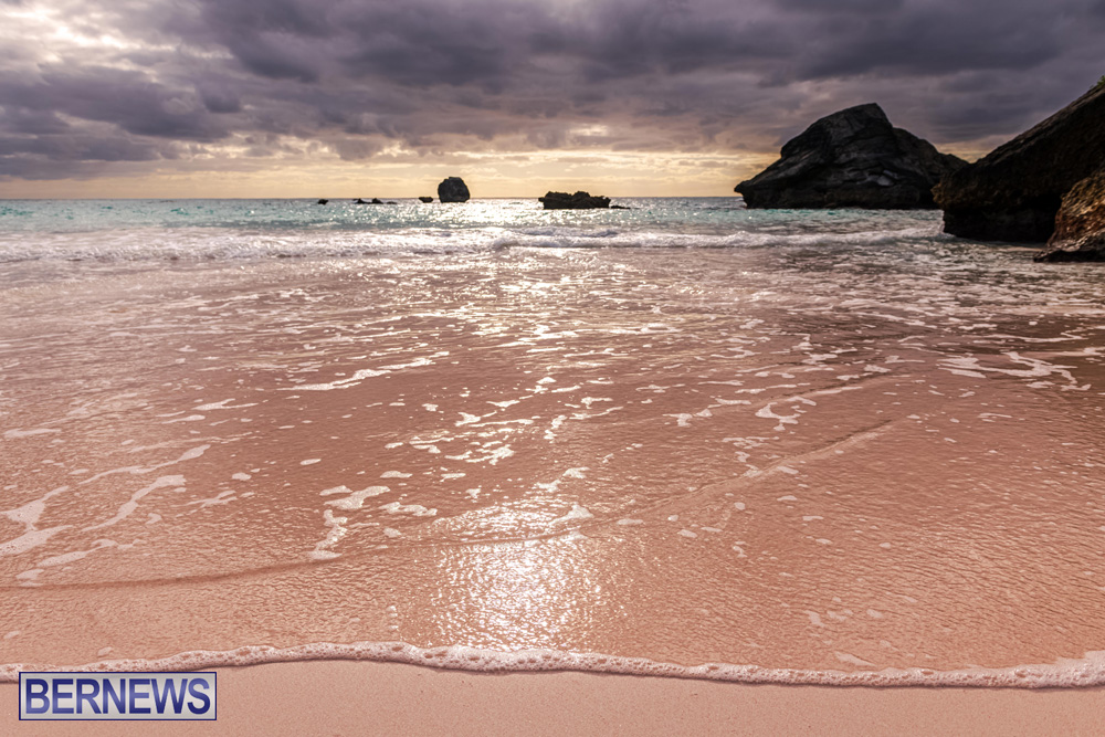 10 A cloudy sky casts a soft glow on Bermuda's pink sands