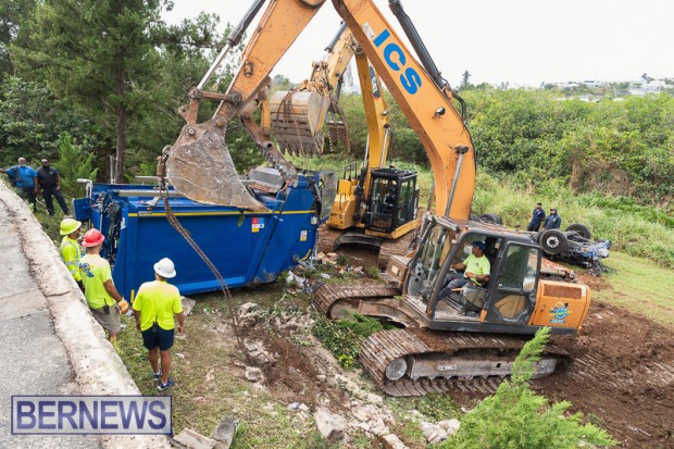 Trash Truck Recovery South Road Bermuda November 4 2025 AW-101