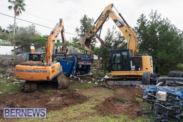 Trash Truck Recovery South Road Bermuda November 4 2025 AW-103