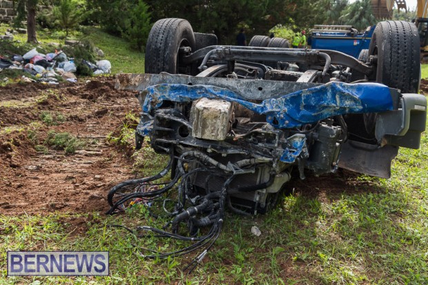 Trash Truck Recovery South Road Bermuda November 4 2025 AW-108