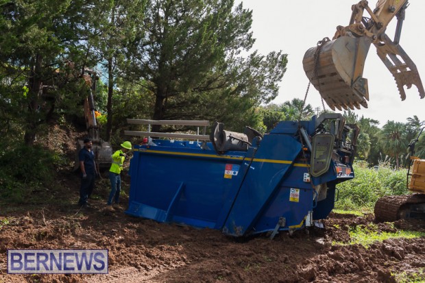 Trash Truck Recovery South Road Bermuda November 4 2025 AW-111