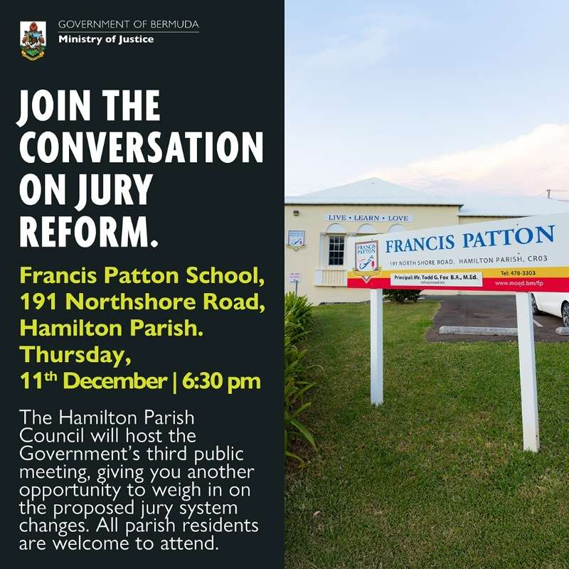 Ministry of Justice Jury Reform Meeting Bermuda Dec 2025