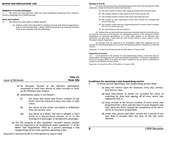 Motor Taxi Act 1952 and Taxi Dispatch Act 1987 screenshots