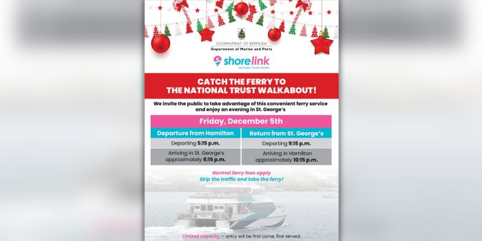 Ferry Service To St. George’s For BNT Walkabout