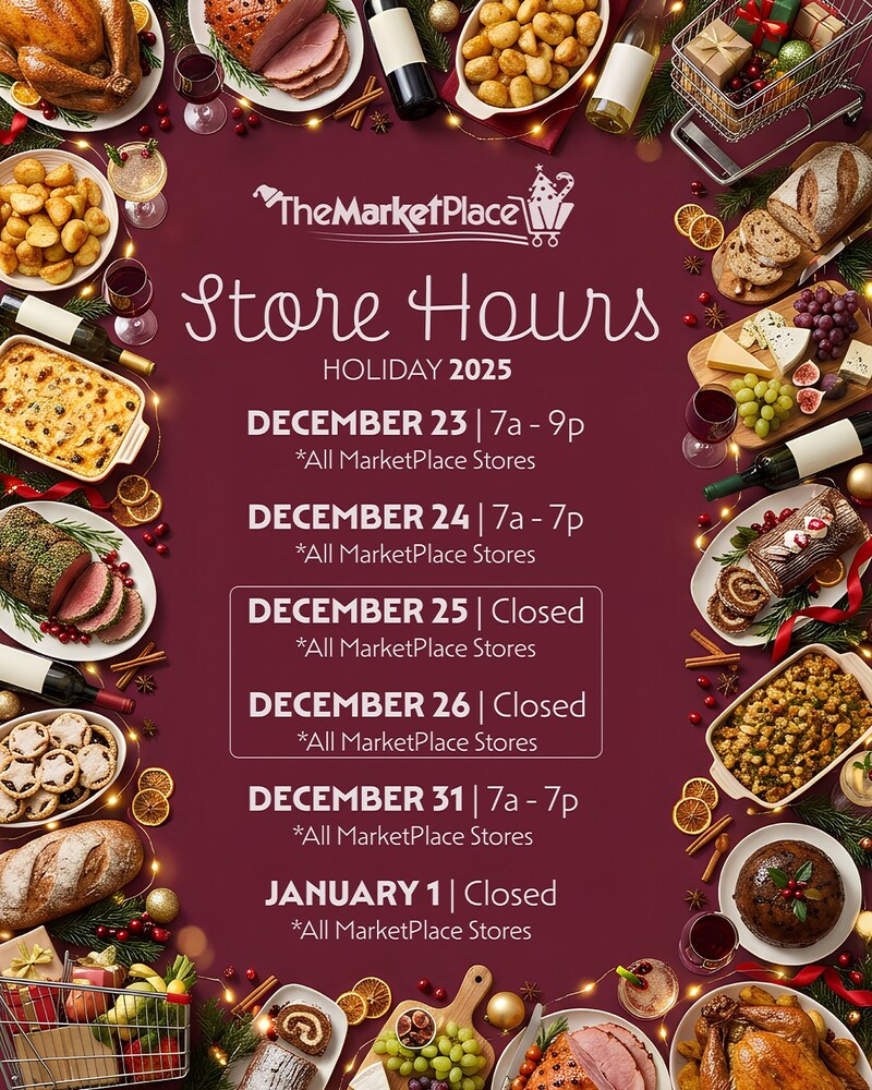 The MarketPlace Christmas Holiday Store Hours Christmas 2025