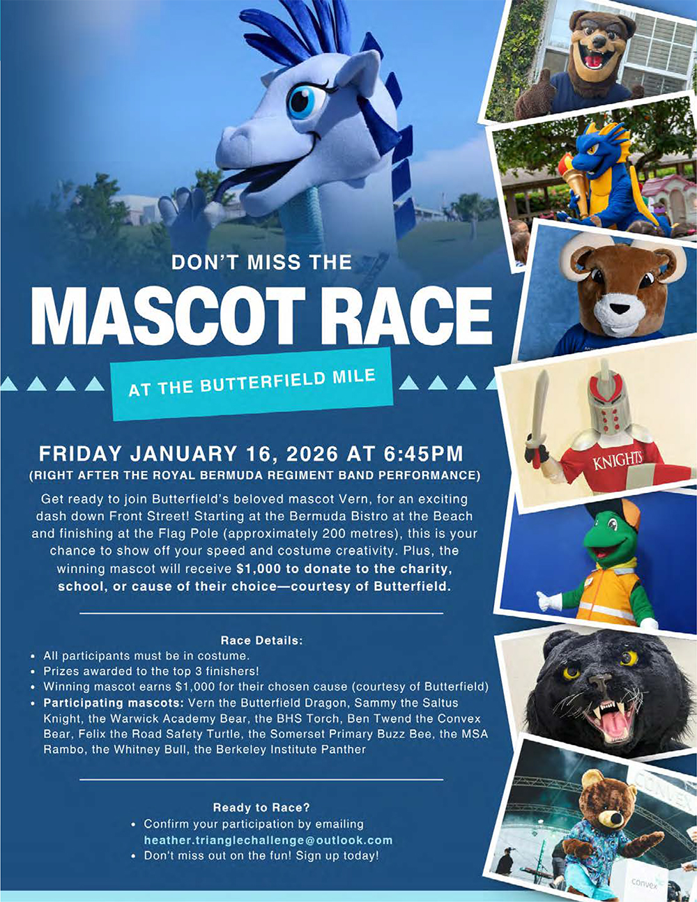 Mascot Race Bermuda Jan 8 2026