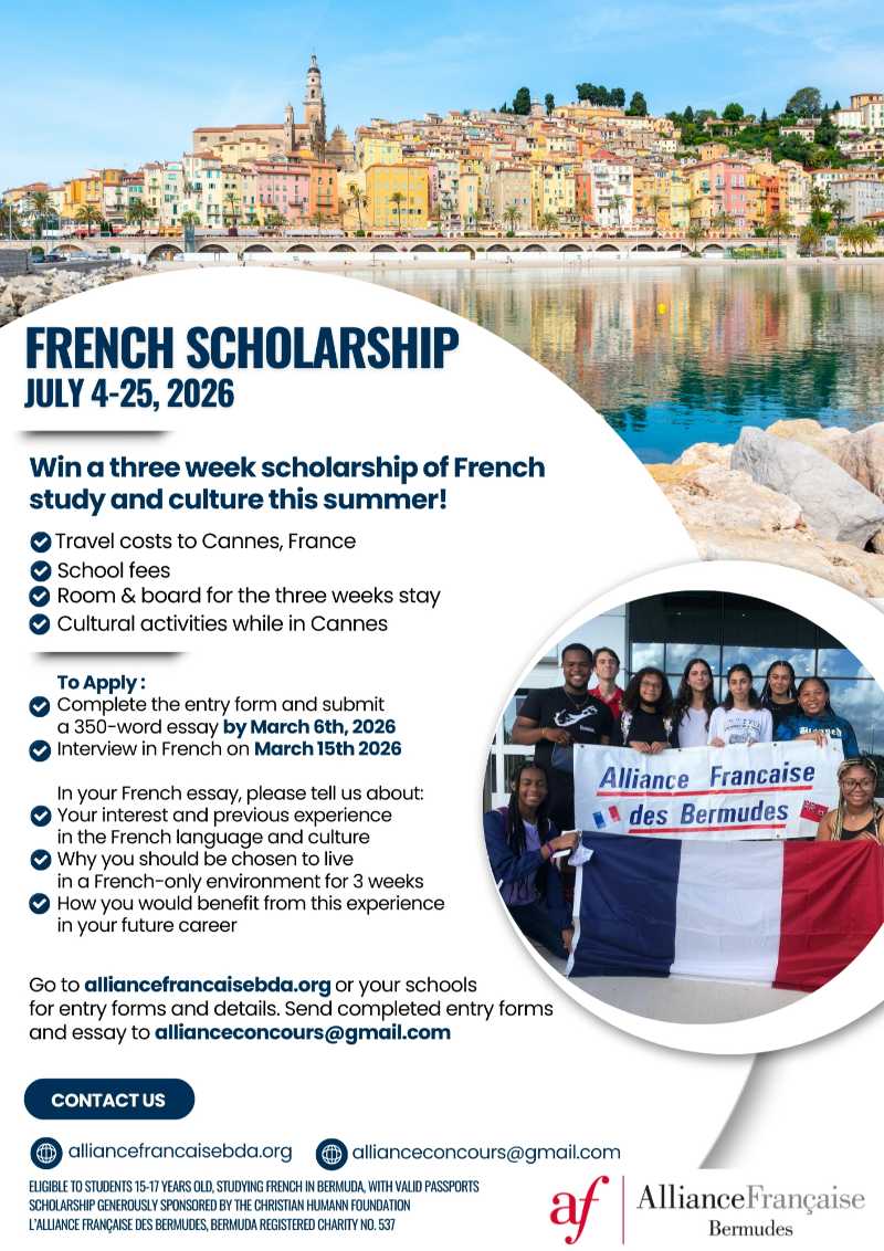 Alliance Française des Bermudes French Immersion Scholarship Bermuda Feb 2026 (2)