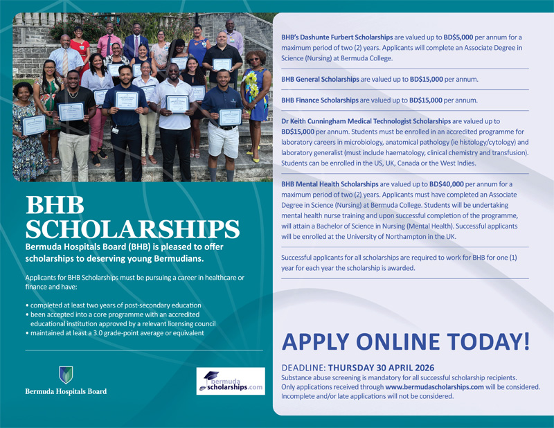 BHB Scholarships Bermuda Feb 2026