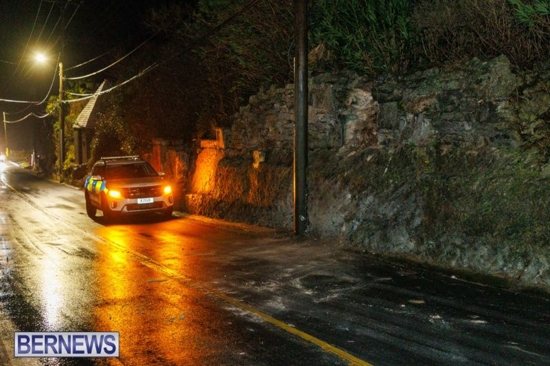 Somerset Road Collapsed Wall Bermuda Feb 2026