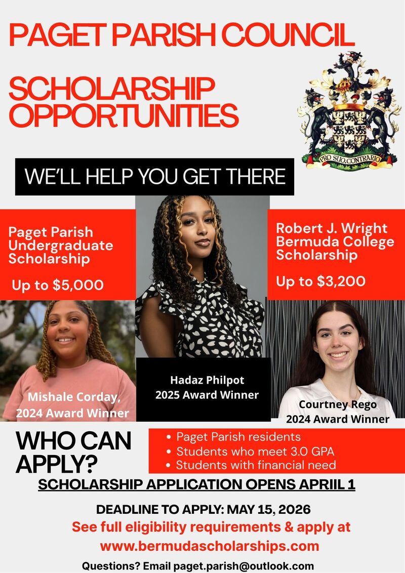 2026 Paget Parish Council Scholarship Bermuda March 30