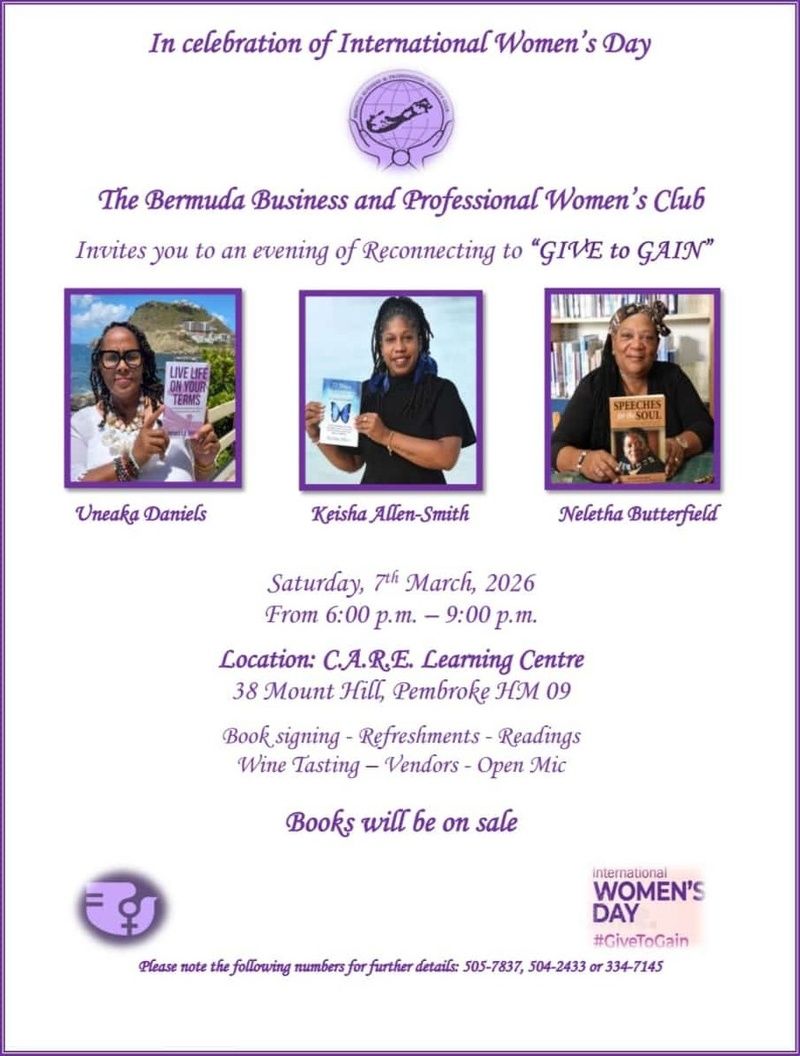BPWC Women’s Day Open Mic On March 7th Bermuda Mar 2026