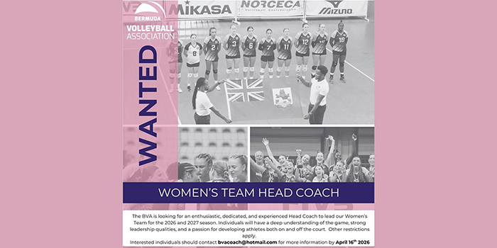 Bermuda Volleyball Seeks Women’s Coach
