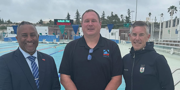 Coach Chad Onken Helps Bermuda Swimmers