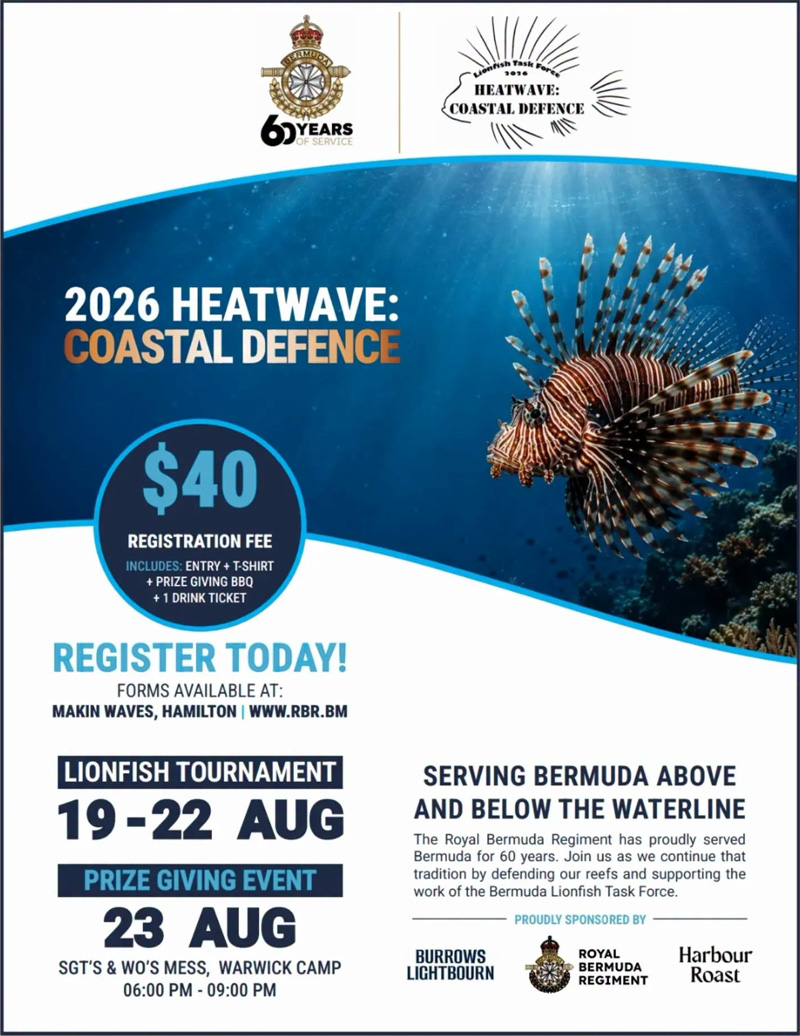 RBR Heatwave Coastal Defence Lionfish Tournament Bermuda Aug 2026