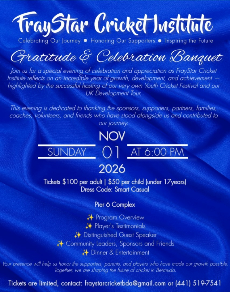 FrayStar Institute To Host Cricket Fundraiser Bermuda October 2026