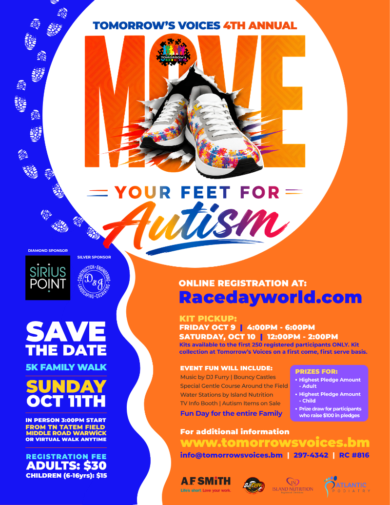 'Move Your Feet For Autism' Walk On Oct 11th Bermuda Oct 2026