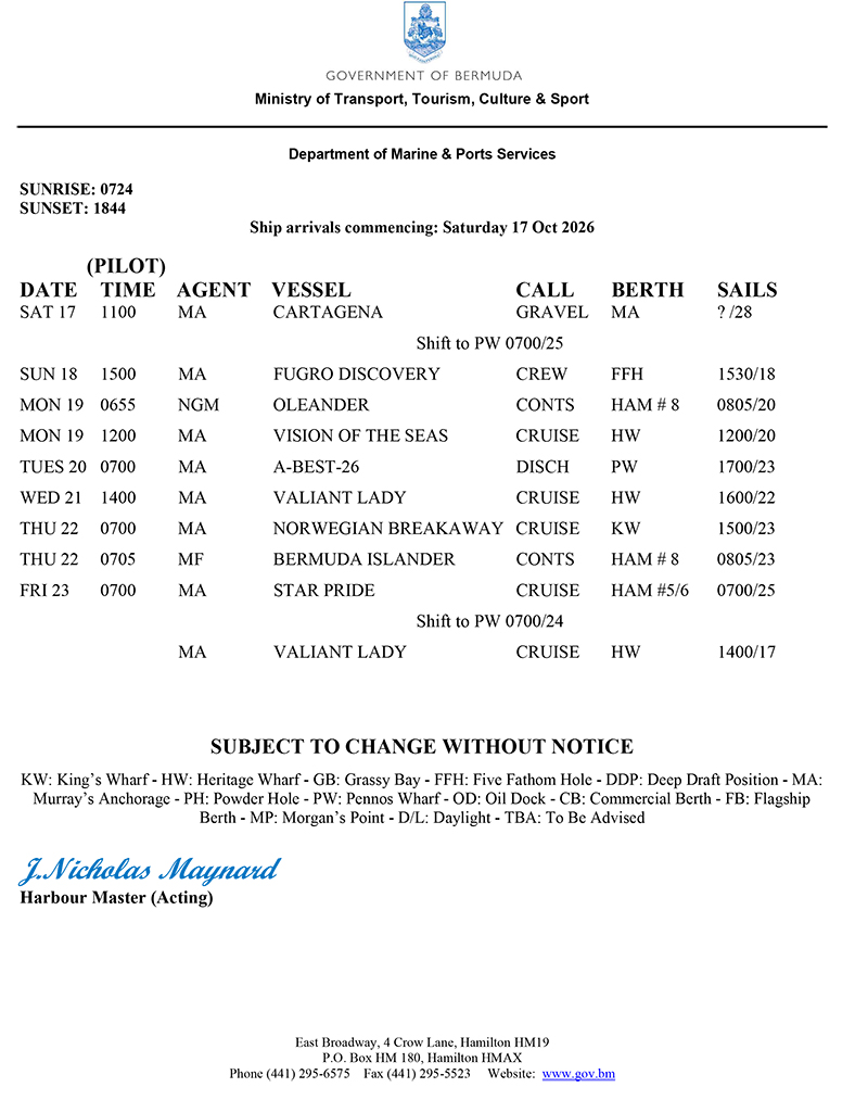 Microsoft Word - Weekly Shipping Movements Template